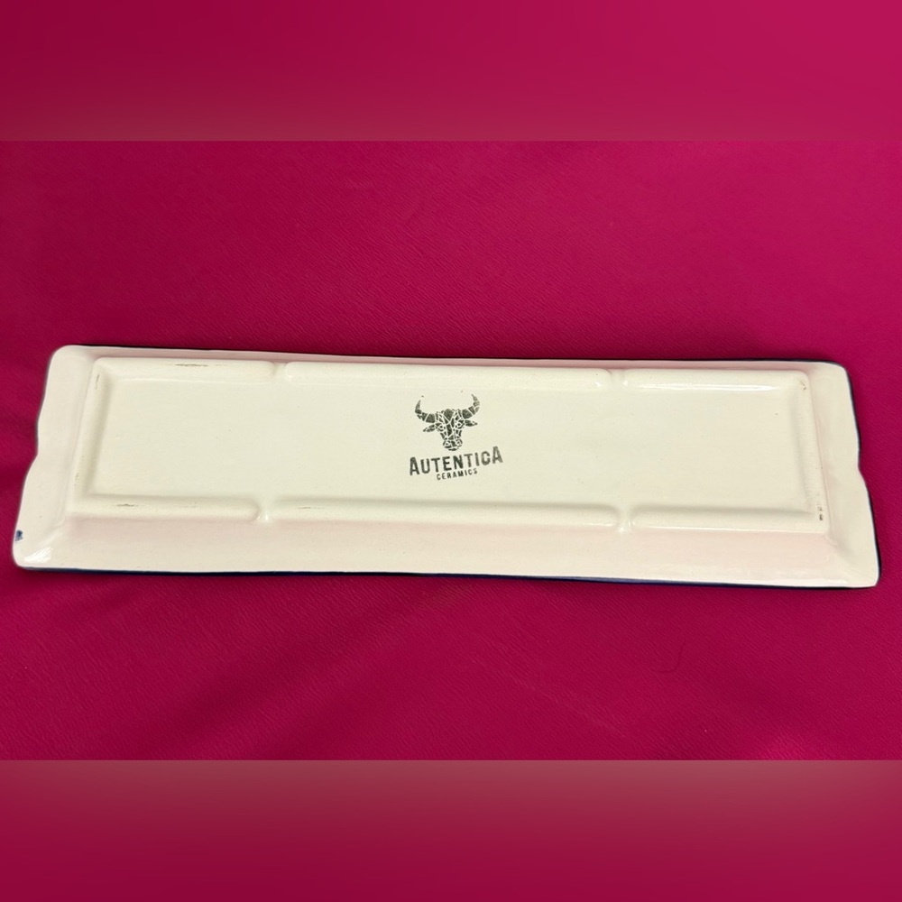 Autentica Handmade Rectangular 10.8”x 3.25” Ceramic Serving/Sushi Tray      NIB - Picture 7 of 9